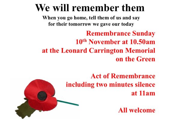 Remembrance in Mawsley 2024